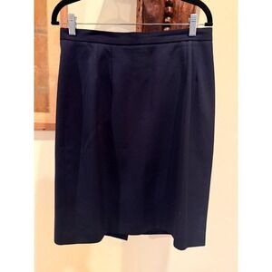 Vintage 80s 90s KGR 100% Wool Pencil Skirt Made in USA Navy Blue 14